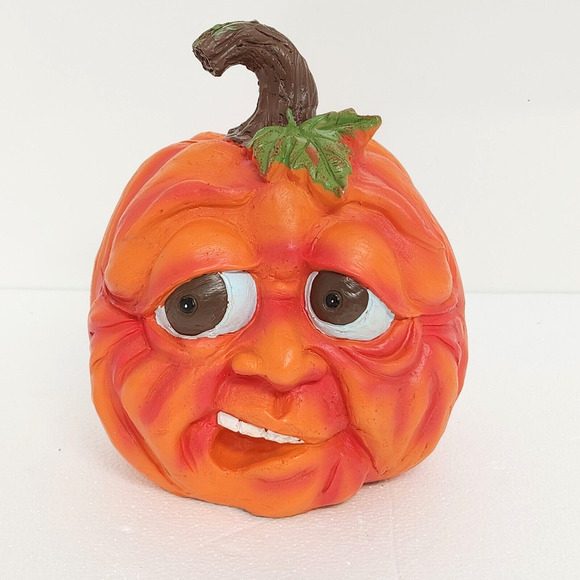 NEW! Collections Etc Expressive Pumpkins Halloween Table Top Décor Medium 8.5"H - Picture 2 of 7